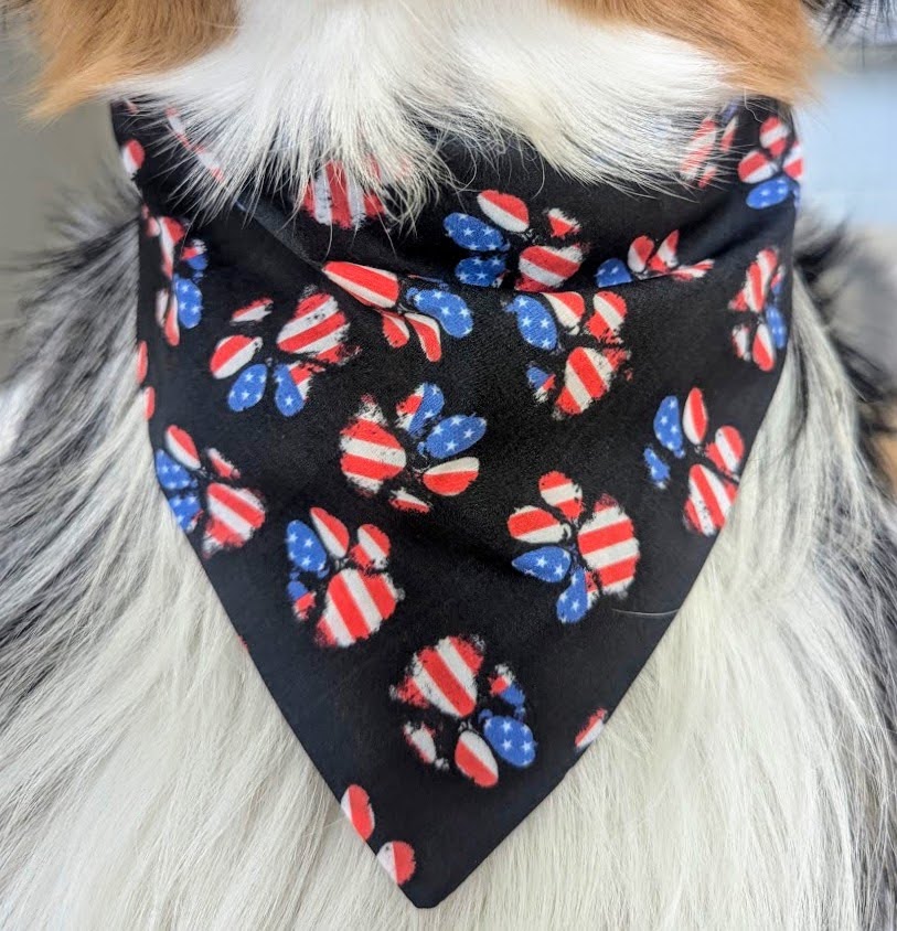 Patriotic Paw Print Bandana