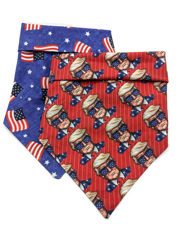 2 Bandana Bundle Pack - Trump and American Flag