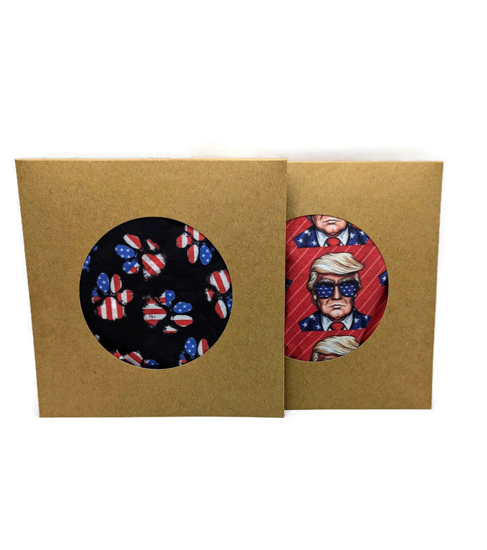 2 Bandana Bundle pack - Trump and American Flag Paws