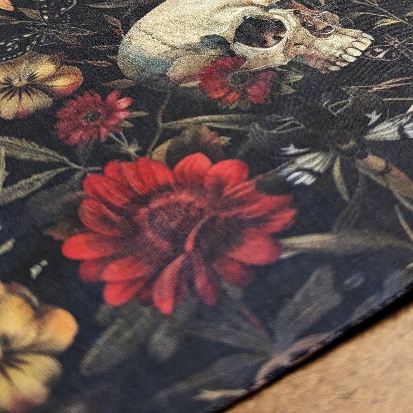 Dark Flowers and Skulls Dog Bandana