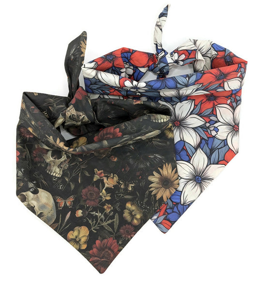 2 Bandana Bundle pack - Skulls and Floral