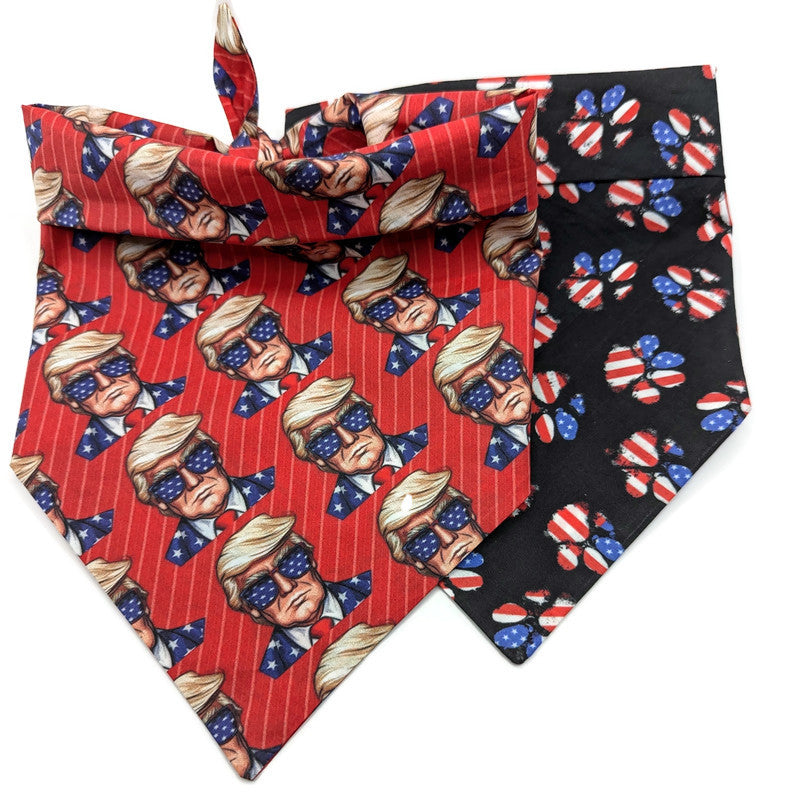 2 Bandana Bundle pack - Trump and American Flag Paws